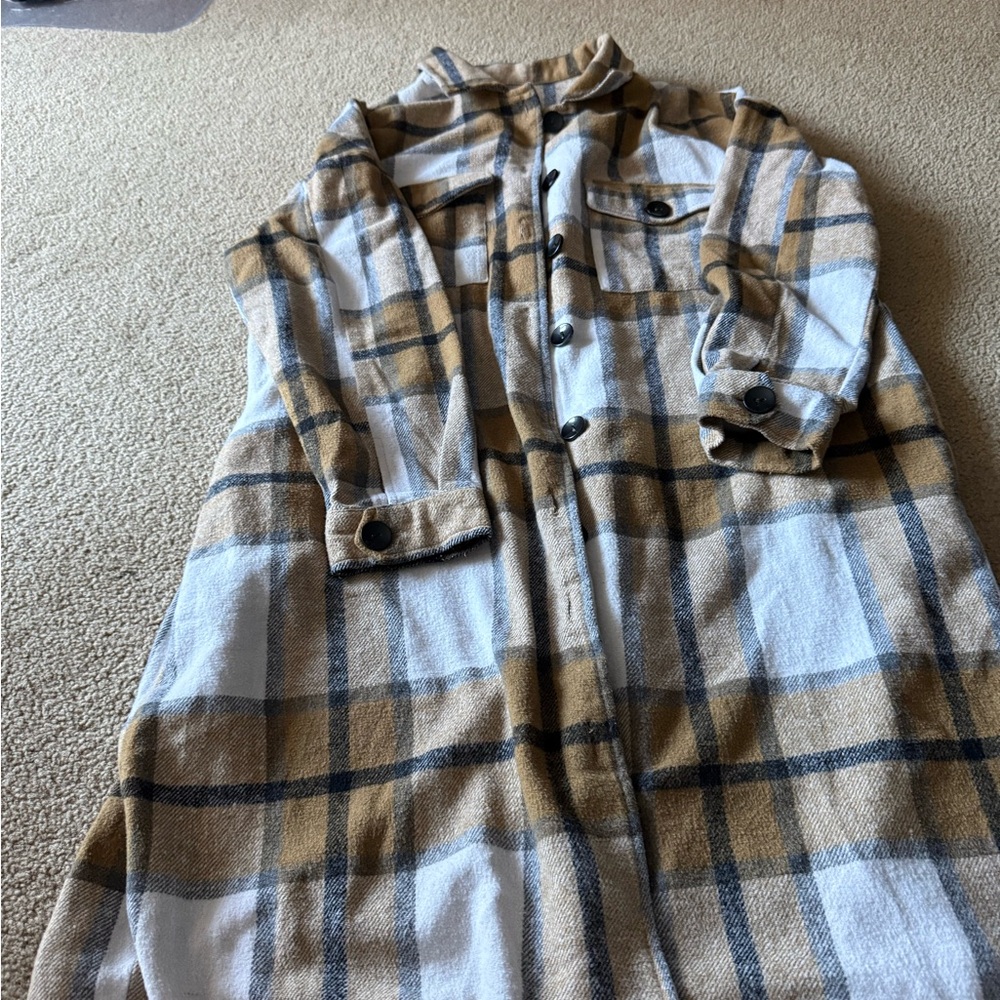 Plaid Long Sleeve Shirt Dress